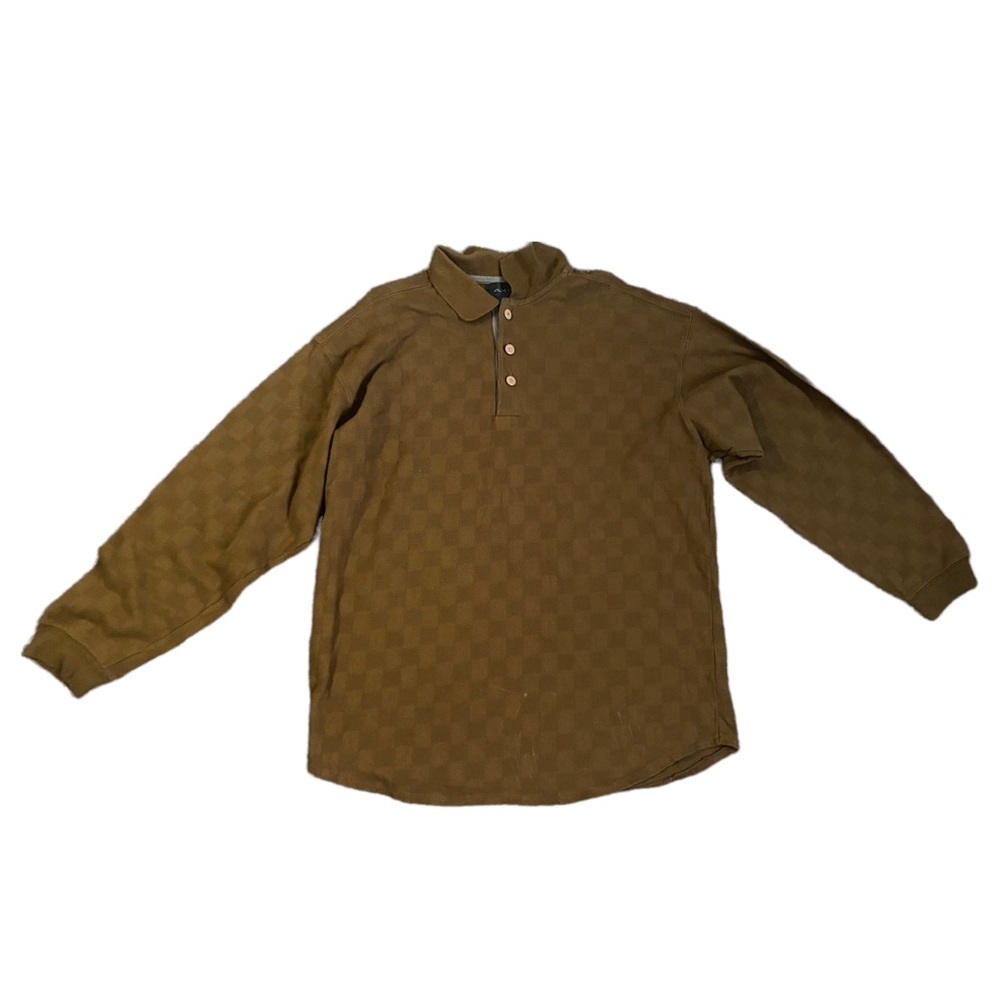 Axis | Mens Gold Tone Long Sleeve Polo Shirt Size XL